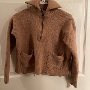 MADEWELL HALF ZIP SWEATER TAN (SIZE MEDIUM BUT FITS LIKE A SMALL)